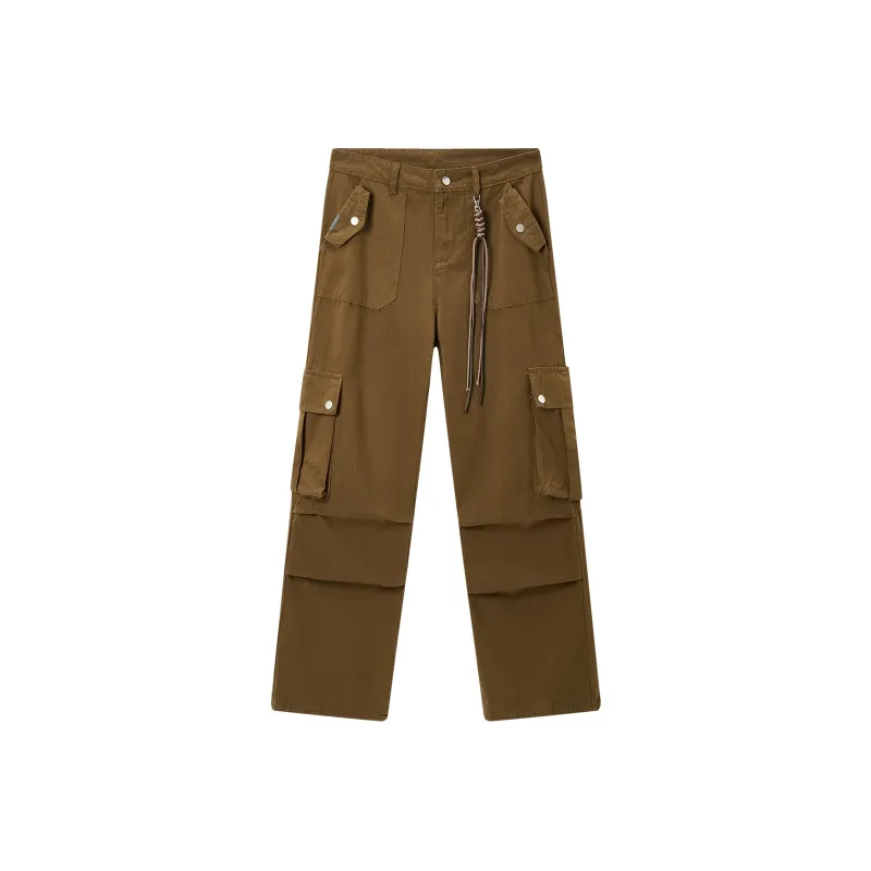 Yiwen Cargo Pants Unisex Brown-0