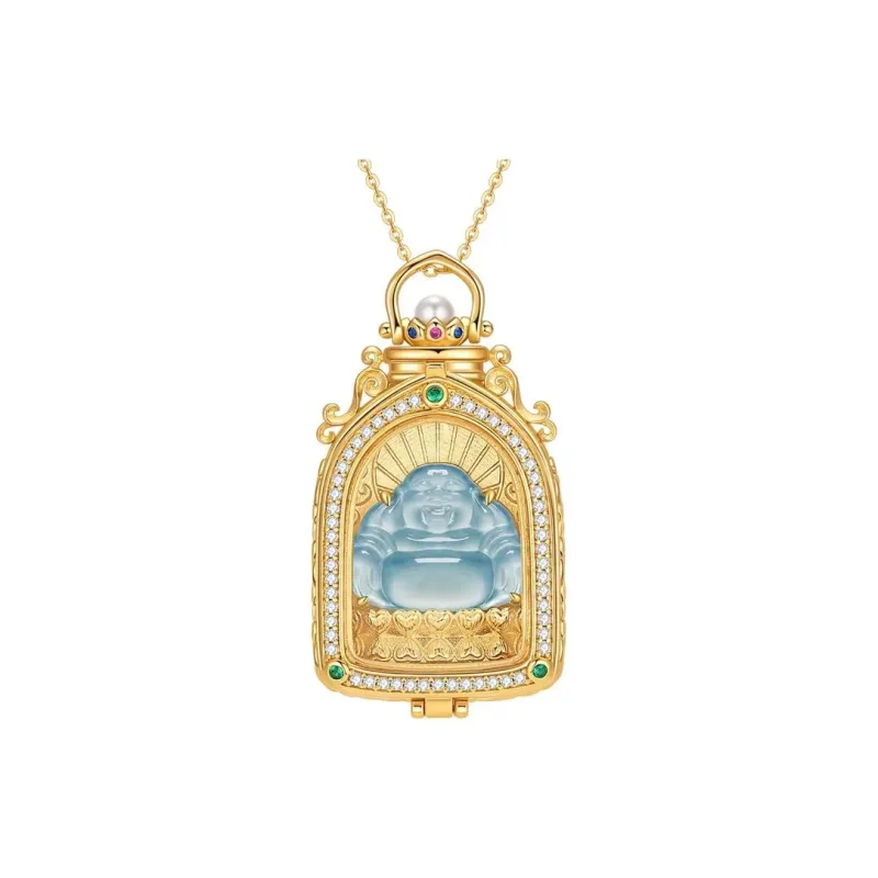 GUANFEI Ice Glutinous Jadeite Necklaces Women's-0