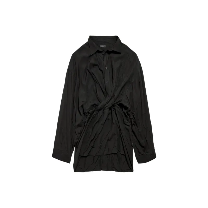 Balenciaga Long Sleeved Dress Slim Fit Women's Black-0