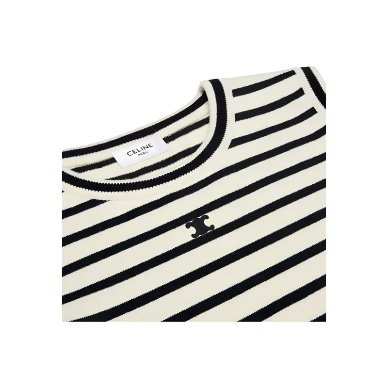 CELINE Triomphe Sleeevess Marinière Sweater In Wool-5