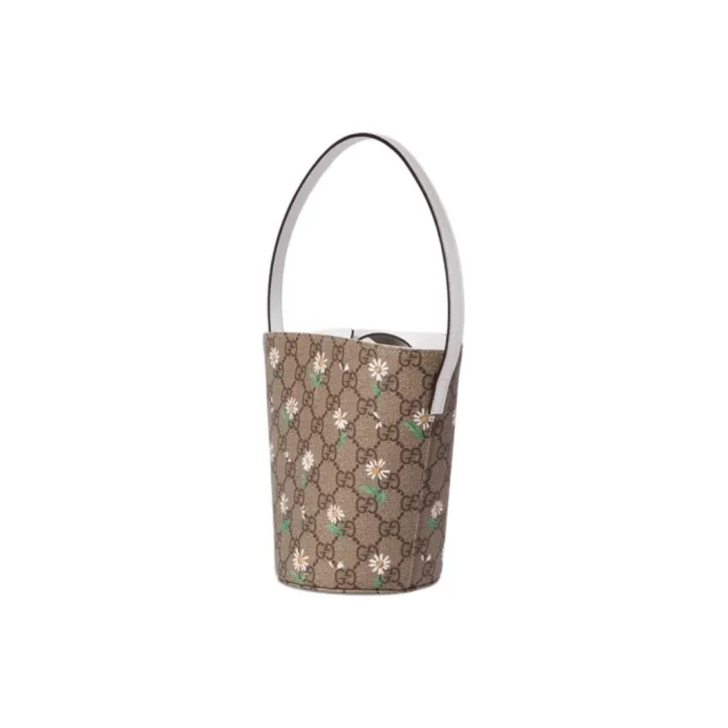 GUCCI Canvas Bucket Bag Handbag Kids' Beige & Dark Brown-1