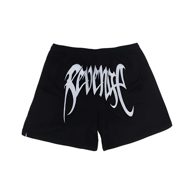Revenge Embroidered Mesh Shorts-0