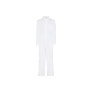Valentino Combinaison En Popeline De Coton Avec Broderie Florale Jumpsuit Men's White