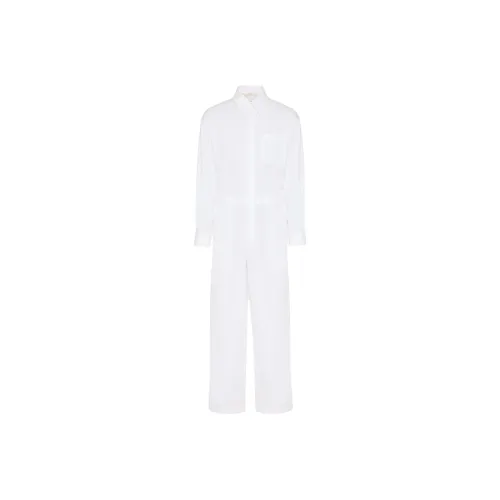 Valentino Combinaison En Popeline De Coton Avec Broderie Florale Jumpsuit Men's White