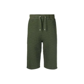 BALMAIN Monogram Textured Bermuda Short