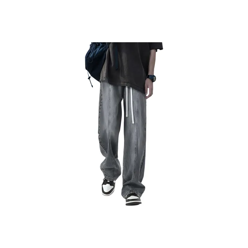 Menglaini Jeans Unisex Black Gray Color-13