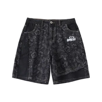 LAMLICKA Denim Shorts Unisex Black