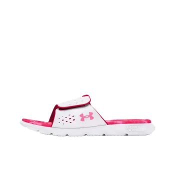 Under Armour Ignite Slip Resistant Abrasion Resistant Slide Slippers Women's White Red