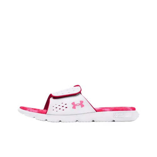 Under Armour Ignite Slip Resistant Abrasion Resistant Slide Slippers Women's White Red