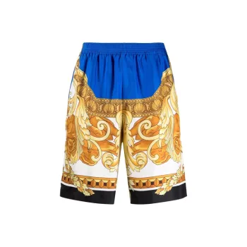 VERSACE Renaissance Print Silk Shorts