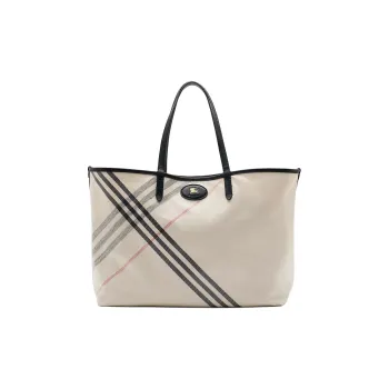 Burberry Cotton Tote Bag, Shopping Bag, Shoulder Bag Medium Size Women's Soap Color