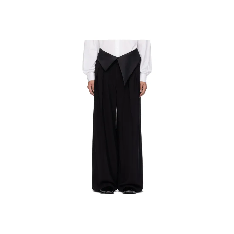 Mugler Satin cummerbund Trousers-0
