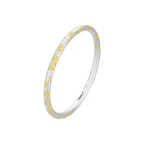 Yuanyanghuangjin 999 Fine Silver Bangles Women's
