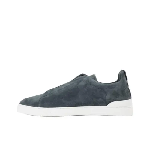 Zegna Low Top Skateboard Shoes Men's Gray Blue