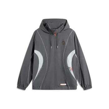 LiNing Basketball Collection Trench Coat Men's Black Pine Gray