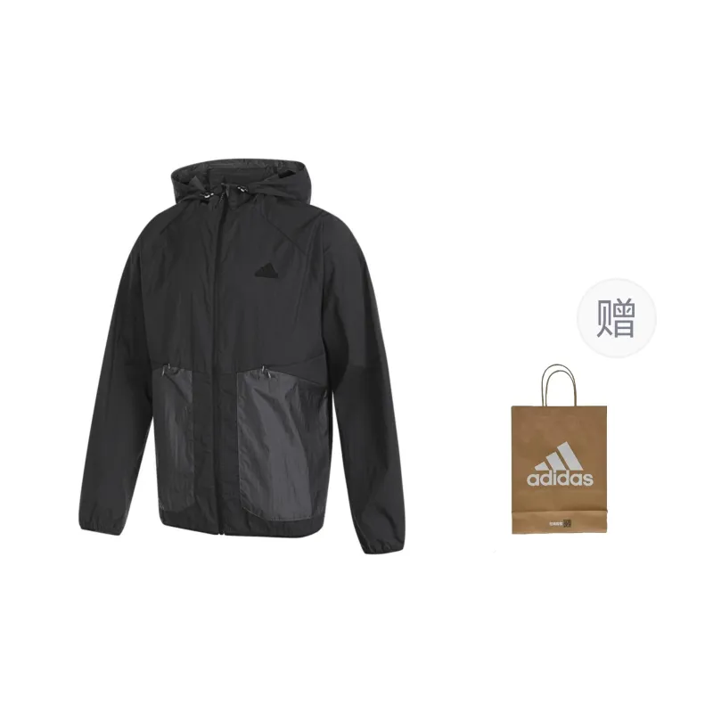 Adidas Jackets Men Black+Shopping Bag-0