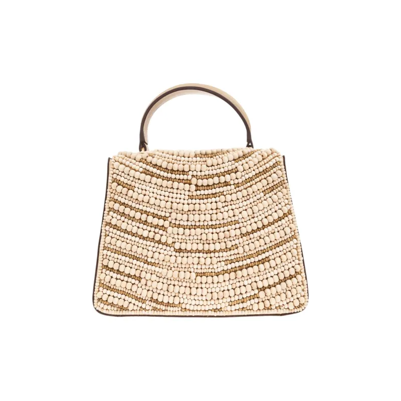 CULT GAIA Leather Handbag Women's Beige-2