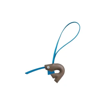 HERMES Leather Bag Charm Bag Accessory Women's Gray