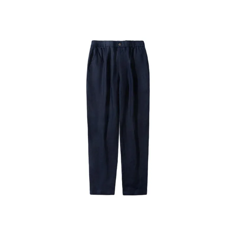 XUANSHENG Pure Linen Casual Pants Men's-4