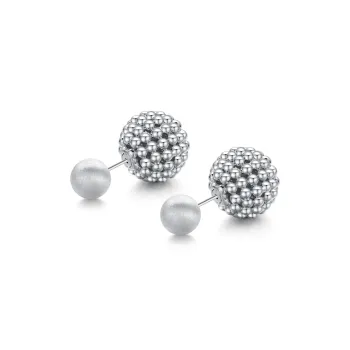 VIGG 925 Sterling Silver Needle Stud Earrings Women's