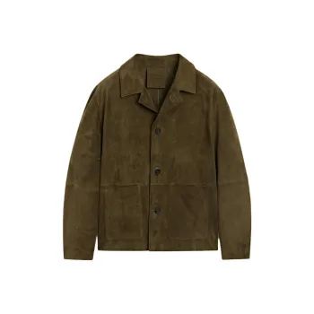 Massimo Dutti Leather Jacket Men's Brown Green
