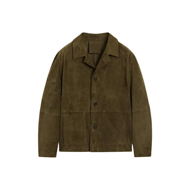 Massimo Dutti Leather Jacket Men's Brown Green-0