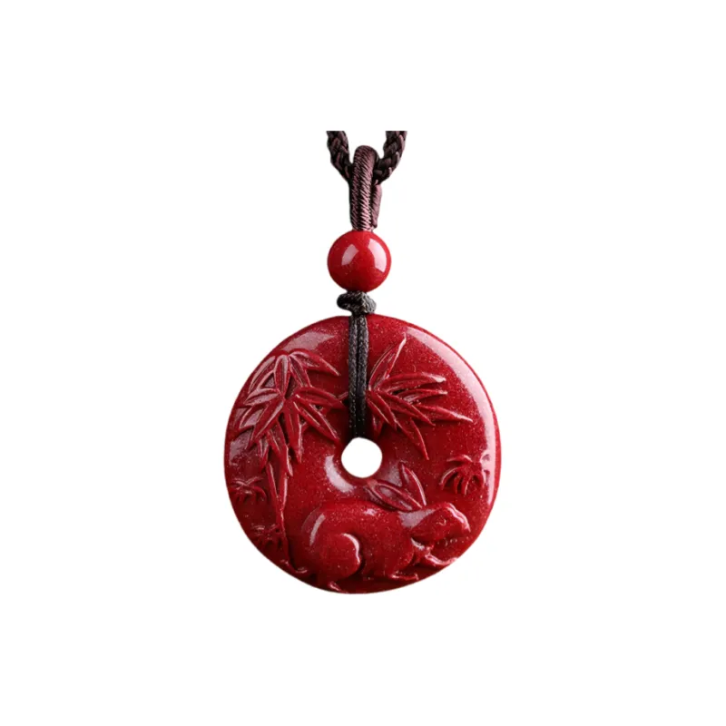 MY WORLD BEGINS AND ENDS WITH YOU Reconstructed Cinnabar Necklaces Unisex-8