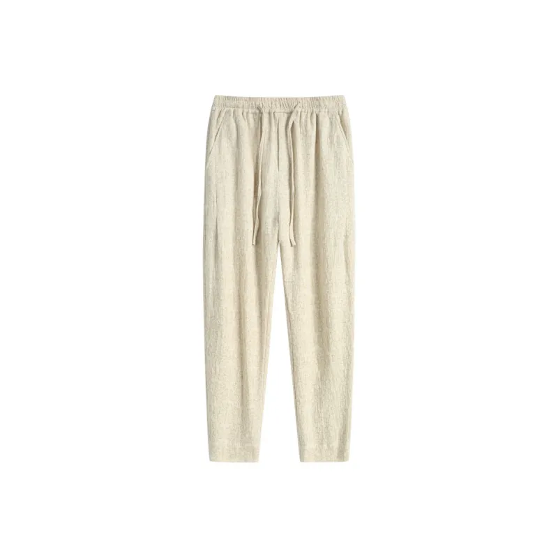 XUANSHENG Casual Pants Men's Hemp-0