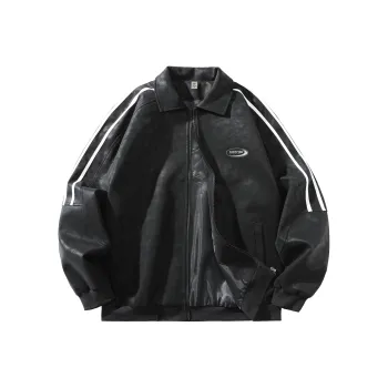FASTFISH Leather Jackets Unisex Black