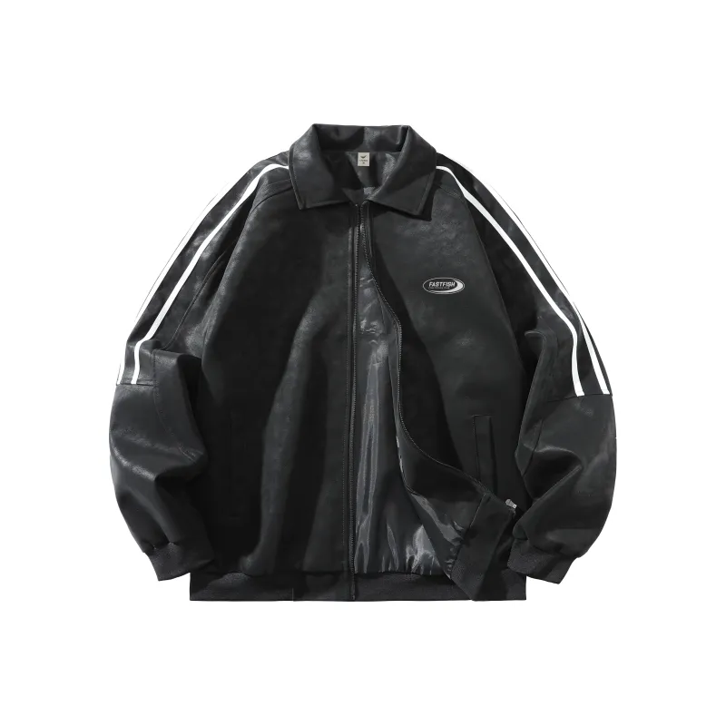 FASTFISH Leather Jackets Unisex Black-0