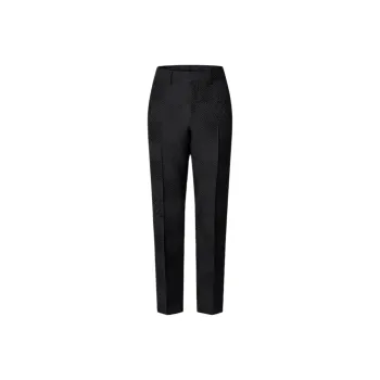 LOUIS VUITTON Jacquard Damier Wool Silk Blend Cigarette Pants