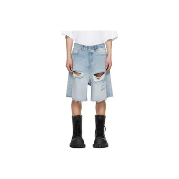 Vetements Denim Shorts Men Light Blue