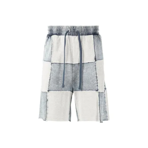 FIVE CM Denim patchwork Track Shorts