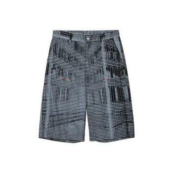 ROARINGWILD Loose Fit Shorts Unisex Blue Black