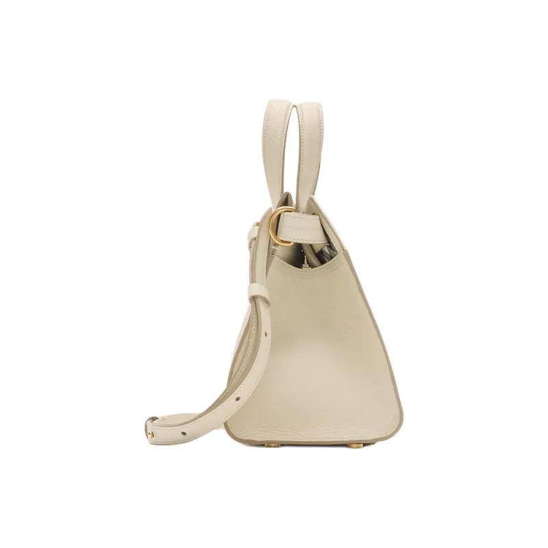 Burberry Calfskin Handbag Mini Women's Ivory White-1