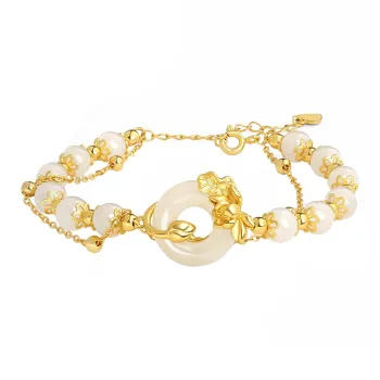 ZHOUBAIFU Hetian Jade Bracelets White Jade/Pale Greenish White Jade Women's