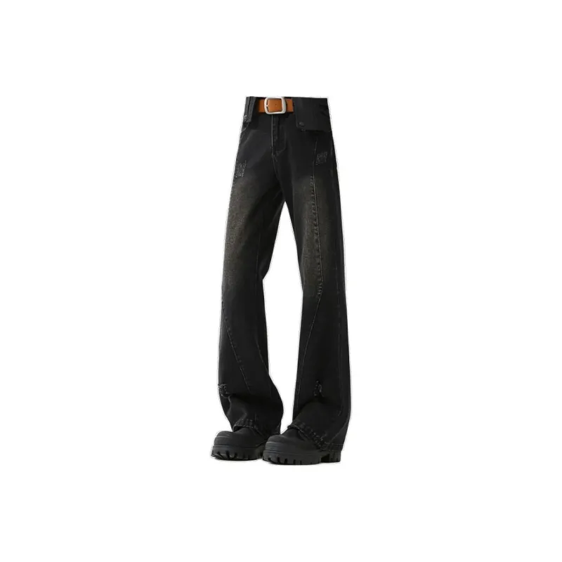 BEAR UNION Jeans Men's Carbon Black Yellow Mud Vintage Blue-0