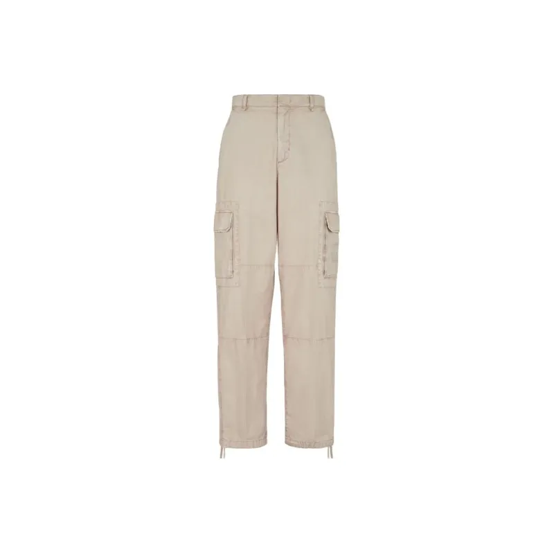FENDI Logo patch Wide leg Trousers-0