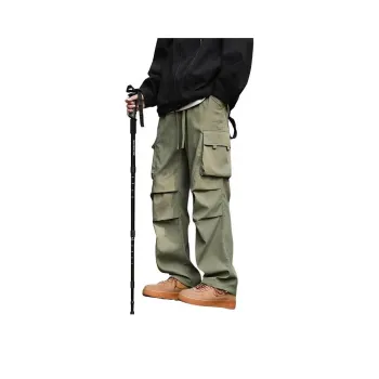 NOME Pleated Lace Up Straight Fit Wide Leg Pants Unisex