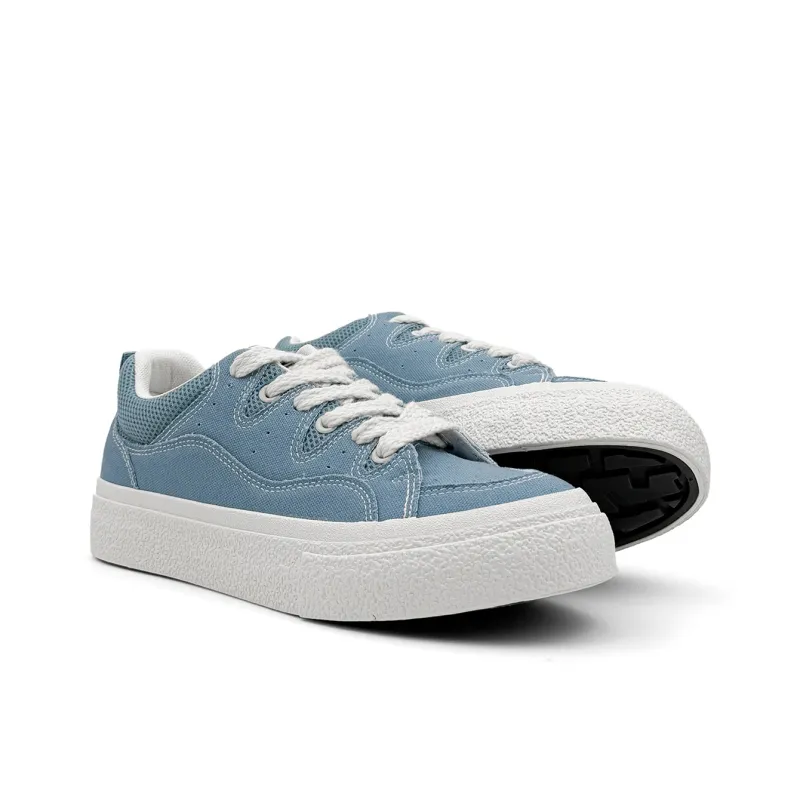 Mengsai Slip Resistant Cushioning Low Top Skateboard Shoes Men's Haze Blue-3