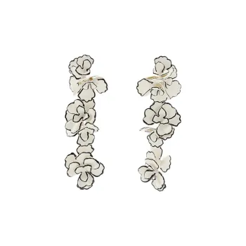 ZARA Epoxy Resin, Metal, Iron, Brass, Titanium Earrings Women's White