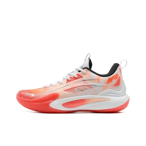 XTEP Wear resistant And Lightweight Low Top Torsion System Basketball Shoes Men's Red White
