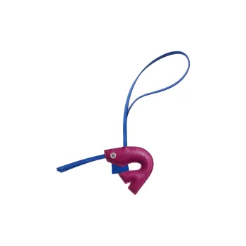 HERMES Leather Bag Charm Bag Accessory Women's Purple