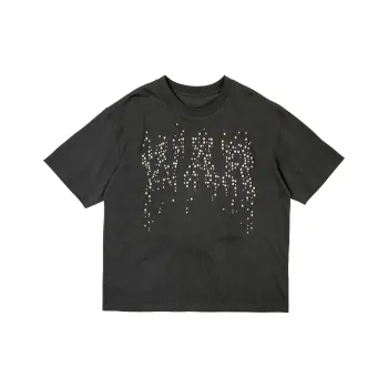 RESERFF Short Sleeved Trendy Brand Summer 100% Cotton T Shirt Men's Black Gray