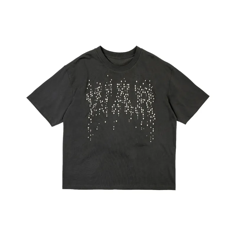RESERFF Short Sleeved Trendy Brand Summer 100% Cotton T Shirt Men's Black Gray-0