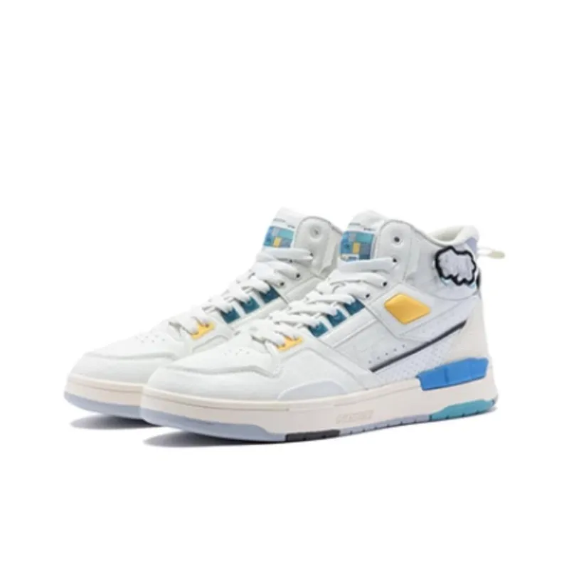 QIAODAN Slip Resistant Waterproof High Top Skateboard Shoes Men's Apricot-2