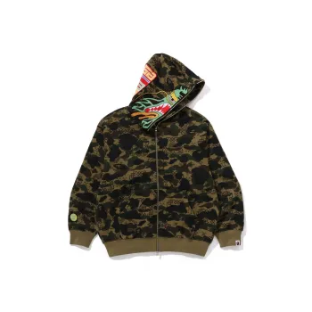 A BATHING APE X Clot Camo Shark Full Zip Hoodie