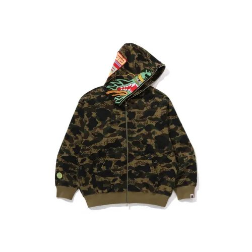A BATHING APE X Clot Camo Shark Full Zip Hoodie