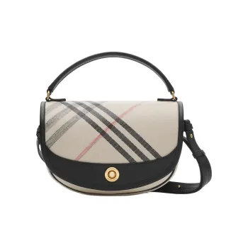 Burberry Cotton Crossbody Handbag Women's Soap Color