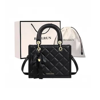 Bullrun Cow Leather Crossbody One Shoulder Handbag Women's Athenian Black